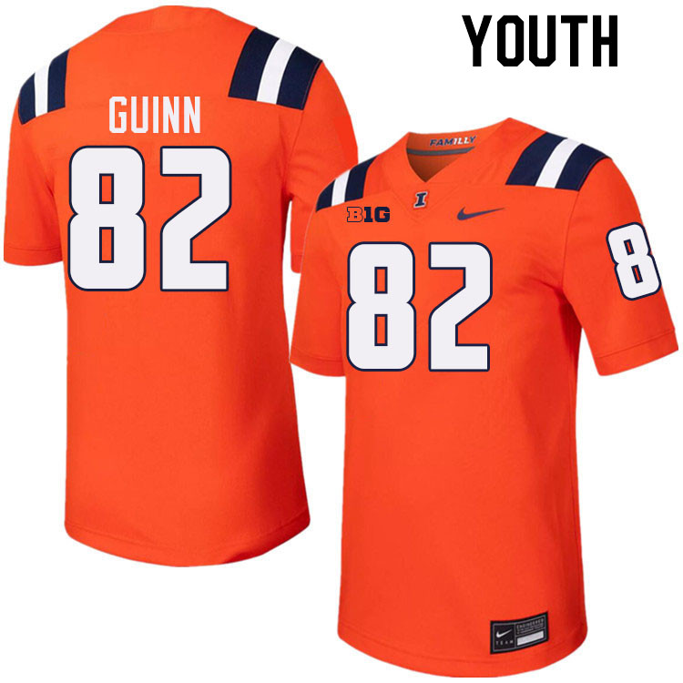 Youth #82 Nate Guinn Illinois Fighting Illini College Football Jerseys Stitched-Orange